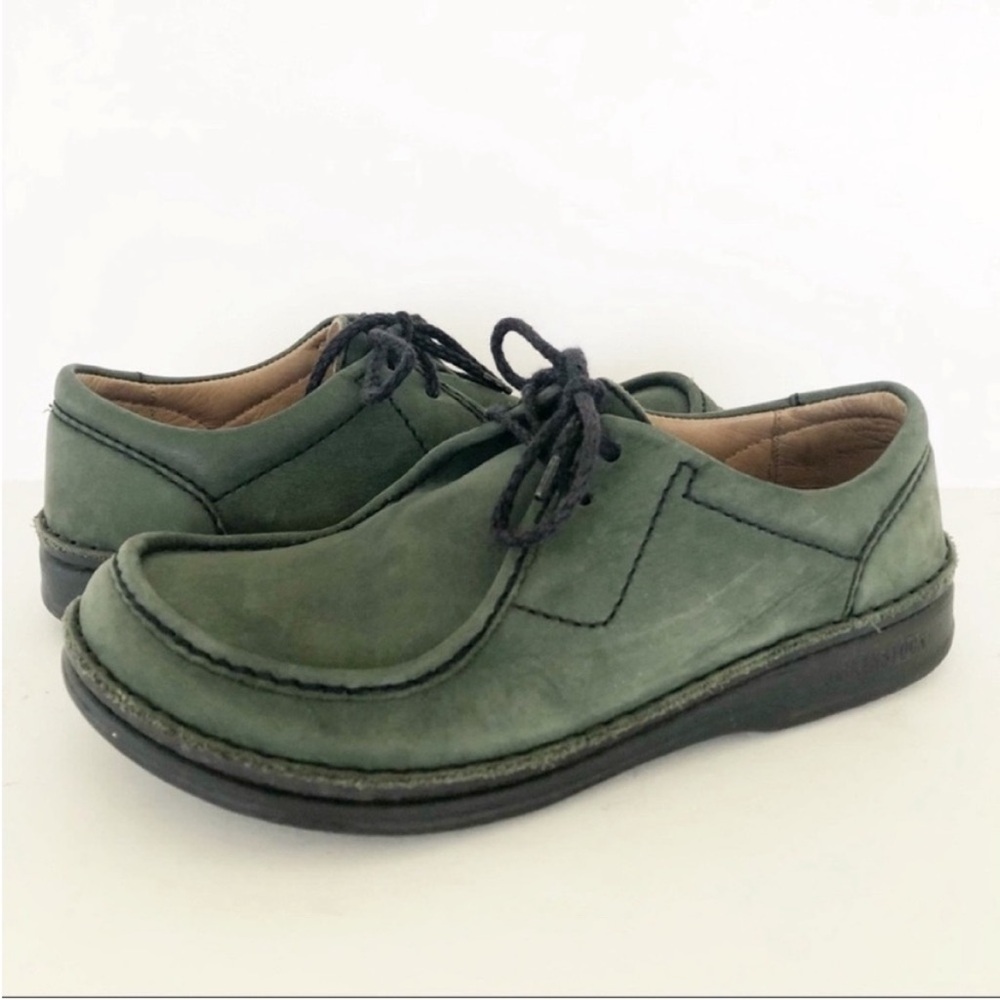 Birkenstock Pasadena Suede Leather Green Chukka Moc Lace Up Shoes EU 37 US 6